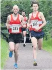  ??  ?? Neck and neck Fraser Stewart and Gavin Smith. Below is Michael Black and Robbie Woods