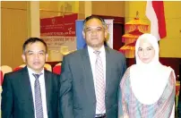  ??  ?? DFA Mindanao's Ebrahim Zailon, Malaysian Consul Mohd Jaafri Bin Mohd Sharif, and Azfariza Sharif