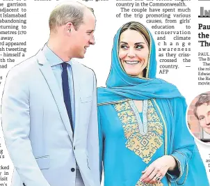  ??  ?? William and Kate visit the Badshahi mosque in Lahore on Thursday. — AFP photo