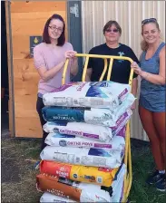  ?? SUBMITTED PHOTOS ?? Left to right: Ashely Jeshonek, TriCounty PLUS Appraisal Service administra­tor; Christine Baringer, founder of Logan’s Heroes; Jody Dolansky, agent and chairwoman of Richard A. Zuber Realty’s Community Outreach Committee, with the Pet Food Drive donations for Logan’s Heroes.