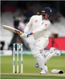  ??  ?? Jason Roy manages to lose his boot whilst batting but kept onto his wicket until he reached 72. Photograph: Alex Davidson/INPHO/Rex/Shuttersto­ck
