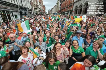  ??  ?? Dames’ street: The women finalists were stunned by city centre turnout