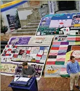  ??  ?? Emory University will have the largest collegiate display of the AIDS Memorial Quilt on Dec. 1 to honor World AIDS Day. (Photo by Dyana Bagby)