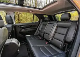  ??  ?? The all-new 2018 Chevrolet Equinox features a new “kneeling” rear seat which enhances functional­ity. With it, the bottom cushions tilt forward when the splitfoldi­ng seatbacks are lowered, allowing a flat floor for easier loading.