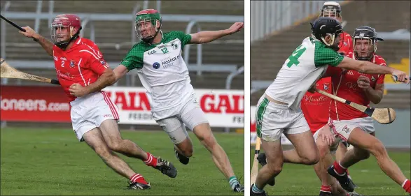  ??  ?? A determined Martin Power (Fethard) beats Daniel Keating of St. James’ to the ball. Kevin Rowe of Fethard winces as Shane Murphy challenges.