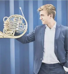  ??  ?? Horn player Ben Goldscheid­er performed two recitals at the Sound Festival