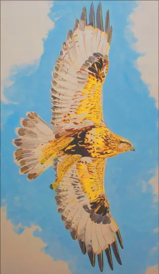  ?? COURTESY PHOTO ?? Brian Long, ‘Rough-legged Hawk,’ 36 by 52 inches, acrylic on panel – one of the works featured in ‘Taos Today’ online juried exhibition and sale.