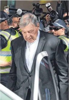  ?? FOTO: DPA ?? Kurienkard­inal George Pell betonte am Dienstag vor Gericht seine Unschuld.