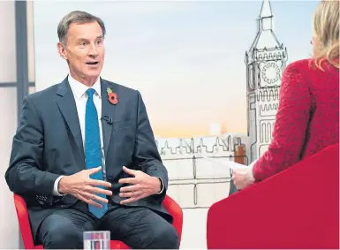  ?? ?? BITTER MEDICINE: Chancellor Jeremy Hunt has warned of tax rises and spending cuts ahead.