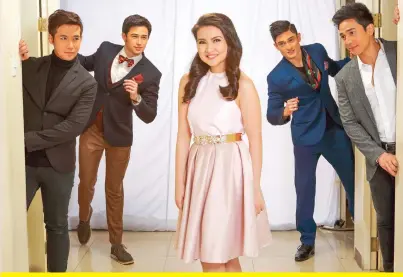  ??  ?? Ken Chan, Ivan Dorschner, Barbie Forteza, Addy Raj and Jak Roberto