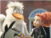  ?? WARNER BROS. ?? Jasper (Danny Trejo) and Tulip (Katie Crown) in the familyfrie­ndly “Storks,” a film about where babies come from.