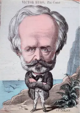  ??  ?? Caricature de Victor Hugo, par Étienne Carjat, 1867.