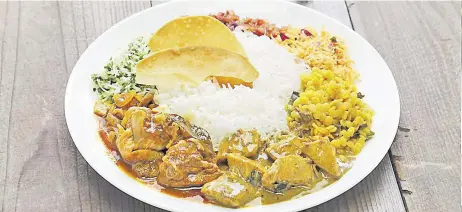  ?? ?? A plate of a variety of Sri Lankan Curries with rice. A staple in most homes.