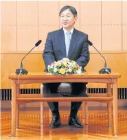  ?? REUTERS ?? Japan’s Emperor Naruhito speaks during a news conference on the occasion of his birthday in Tokyo, Japan on Friday.