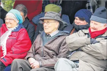  ?? CAROLE MORRIS-UNDERHILL ?? Gertrude and Roy Bishop, and Gordon Haliburton, a historian and writer from Wolfville, were among the many people who celebrated the opening of the Dorie and Garnet McDade Heritage Centre Nov. 18.