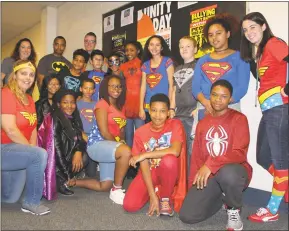  ??  ?? Students and staff at Matthew Henson Middle School in Indian Head observed Unity Week from Thursday, Oct. 13 to today. Each day was themed something different to encourage unity among the students and discourage bullying.