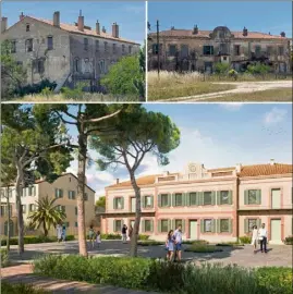  ?? (Photos DR) ?? Le projet a pour objectif de réhabilite­r les bâtiments du hameau actuelleme­nt en ruine (en haut) sans toucher aux murs pour proposer un hôtel haut de gamme (en bas).