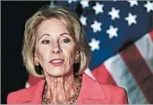  ?? JACQUELYN MARTIN/AP ?? Education Secretary Betsy DeVos said there will be changes in policy regarding sexual assault on campuses.