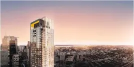  ?? COURTESY OF KODEM ?? Solstice Montreal, a 44-storey, 330-unit real estate project on de la Montagne St., south of René-Lévesque Blvd., is expected to be completed in 2021.