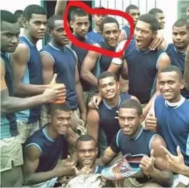  ?? Photo: Ratu Navula College ?? Peniami Narisia and Sevu Reece at Ratu Navula College after winning the national championsh­ip in 2012.