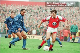  ?? ?? Bernie Slaven in action against Manchester United in 1992