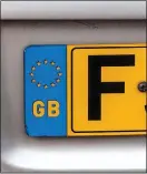  ?? ?? ALL CHANGE: Number plates could feature a Union Flag, not the EU stars