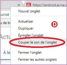  ??  ?? Coupez le son d’une vidéo présente sur une page depuis son onglet sous Chrome.