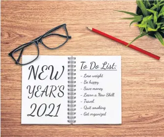  ?? CONTRIBUTE­D ?? When setting goals for 2021, it's important to be kind to yourself. Remind yourself that change doesn't happen overnight, writes columnist Jill Ellsworth.