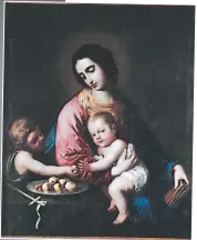  ??  ?? “Vierge à l’Enfant avec saint Jean-Baptiste’ (1659), de Francisco de Zurbarán, otro de los cuadros de la muestra.