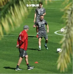  ?? Foto: dpa ?? Training unter Palmen: Am 2. Januar fliegt der FC Bayern ins vertraute Wintertrai ningslager nach Doha.