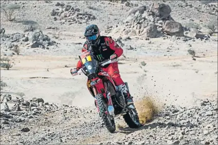  ?? FOTO: HONDA ?? El vigente campeón del Dakar Ricky Brabec.
Salvo dos etapas, el resto se las han llevado pilotos del equipo Monster Energy Honda