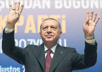  ?? PRESS POOL/PRESS POOL ?? “We are going to enforce a boycott on U.S. electronic goods,” Turkey’s President Recep Tayyip Erdogan said. “If they have iPhones, there is also Samsung.”