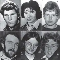  ??  ?? Top row, from left: Seamus Grew,Roddy Carroll, and Michael Tighe. Bottom row, from left: Gervaise McKerr, Sean Burns and Eugene Toman