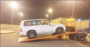  ??  ?? The vehicle belonging to one of the reckless motorists being confiscate­d.