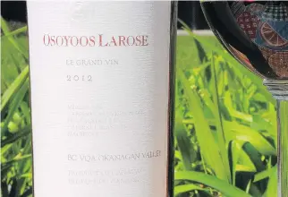  ?? JAMES ROMANOW ?? The 2012 Osoyoos Larose will improve greatly after spending 15 years in the cellar.