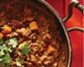  ??  ?? From squash and lentil curry to the perfect pilaf, Slower is Better has recipes for an entire Indian feast.