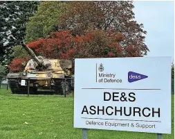  ?? ?? The Army’s Defence Equipment & Support depot at Ashchurch