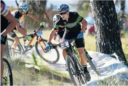  ?? Picture: EUGENE COETZEE ?? TRAIL RIDER: Pearson’s Marno van den Berg competes in the U18 division in the Spur mountain bike league at the Baakens Valley trails at the weekend