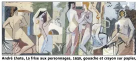  ??  ?? André Lhote, La frise aux personnage­s, , gouache et crayon sur papier, succession Michèle Morgan, estimé entre   et   €.