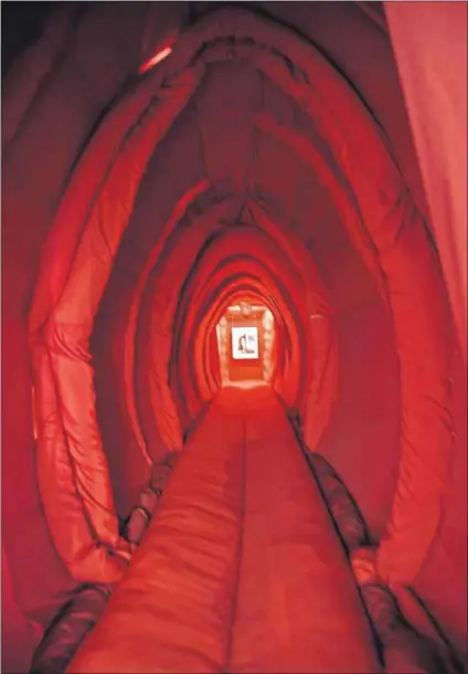  ??  ?? Take care: Artist Reshma Chhiba installed the 12m wide vagina at Constituti­onal Hill in 2013. In reality the vagina is about 8cm long and has an ecosystem that sometimes gets out of kilter.