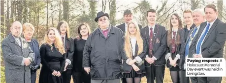  ??  ?? Paying respects A Holocaust Memorial Day event was held in Livingston.