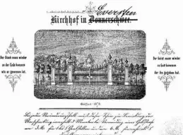  ?? BILD: Isensee-Verlag ?? Vertrag aus dem Jahr 1885 über den Erwerb von fünf Gräbern durch die Familie Mehrens aus Eversten, Freesenweg. Die Gräber befanden sich auf dem seit 1878 bestehende­n Friedhof in Eversten. Der Preis betrug 45 Mark. Die Kirchengem­einde Oldenburg (Eversten existierte noch nicht) hatte offenbar noch keine Formulare für den Friedhof in Eversten, dafür wurden die für den Kirchhof in Donnerschw­ee benutzten Urkunden verwandt.