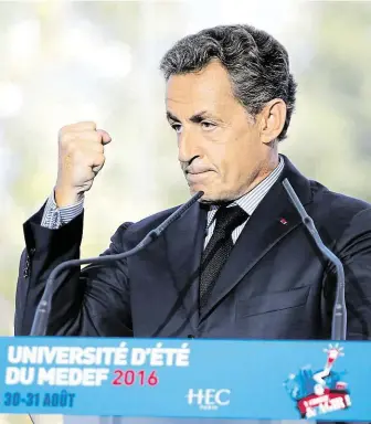  ?? Expreziden­t Nicolas Sarkozy dokázal už několikrát vybojovat zdánlivě ztracené politické bitvy. Odhodlání mu nechybí ani tentokrát. FOTO REUTERS ?? Nevzdává to.