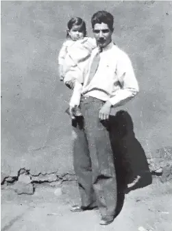  ?? COURTESY OF ISABEL LOPEZ ?? A family photo of David S. Ortiz shows him holding niece Zella before he joined the Army. Zella, now 86, is the last remaining relative to have met Ortiz.