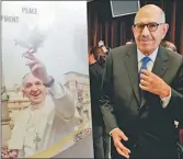 ?? FOTOS: AP ?? REGALOS. El Papa saluda a participan­tes del Simposio sobre Desarme. A la derecha, el premio Nobel El-Baradei, ex titular de la AIEA.