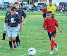  ??  ?? nIños en accIón en anterior temporada de futbol infantil en Somerton. La liga local abrió el registro de jugadores para una nueva temporada que iniciará en febrero.