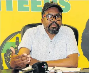  ?? Picture: SIPHE MACANDA ?? ON RECORD: ANC provincial secretary Lulama Ngcukayito­bi addresses the media on Tuesday to announce the dissolutio­n of three regions in the province.