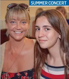  ??  ?? Sara Clancy and Dannela Garcia at the summer concert held in Castlemaca­dam Church in Avoca.