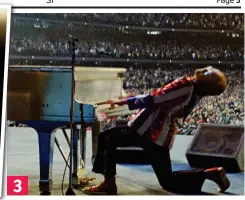  ??  ?? 3 In flashbacks we see him performing a US stadium gig …