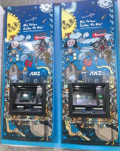  ?? Picture / Supplied ?? Students have given ANZ’s Queen St ATMs a spectacula­r makeover.